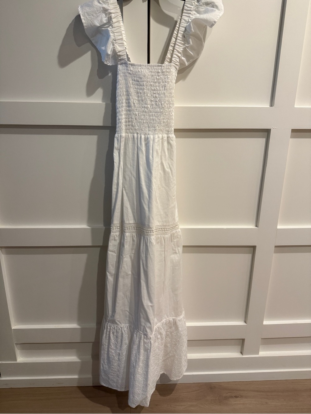 White Maxi Sundress with Ruffled Straps
